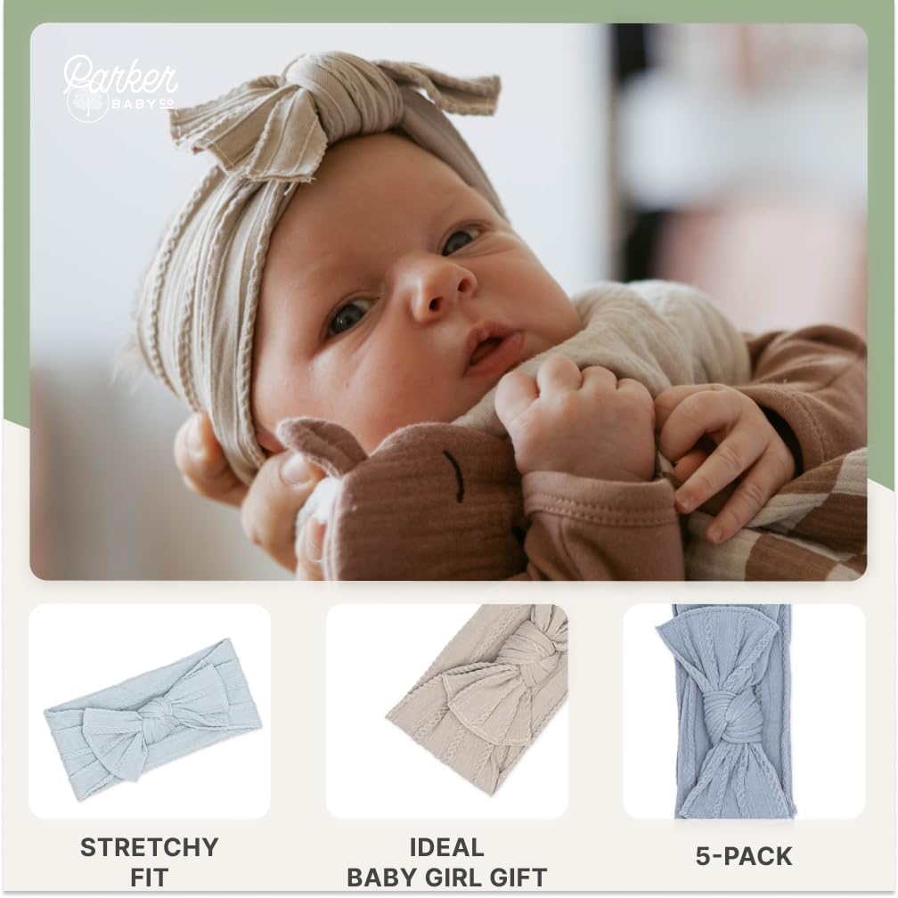 Parker Baby Co textured knit headband closeup for delicate style