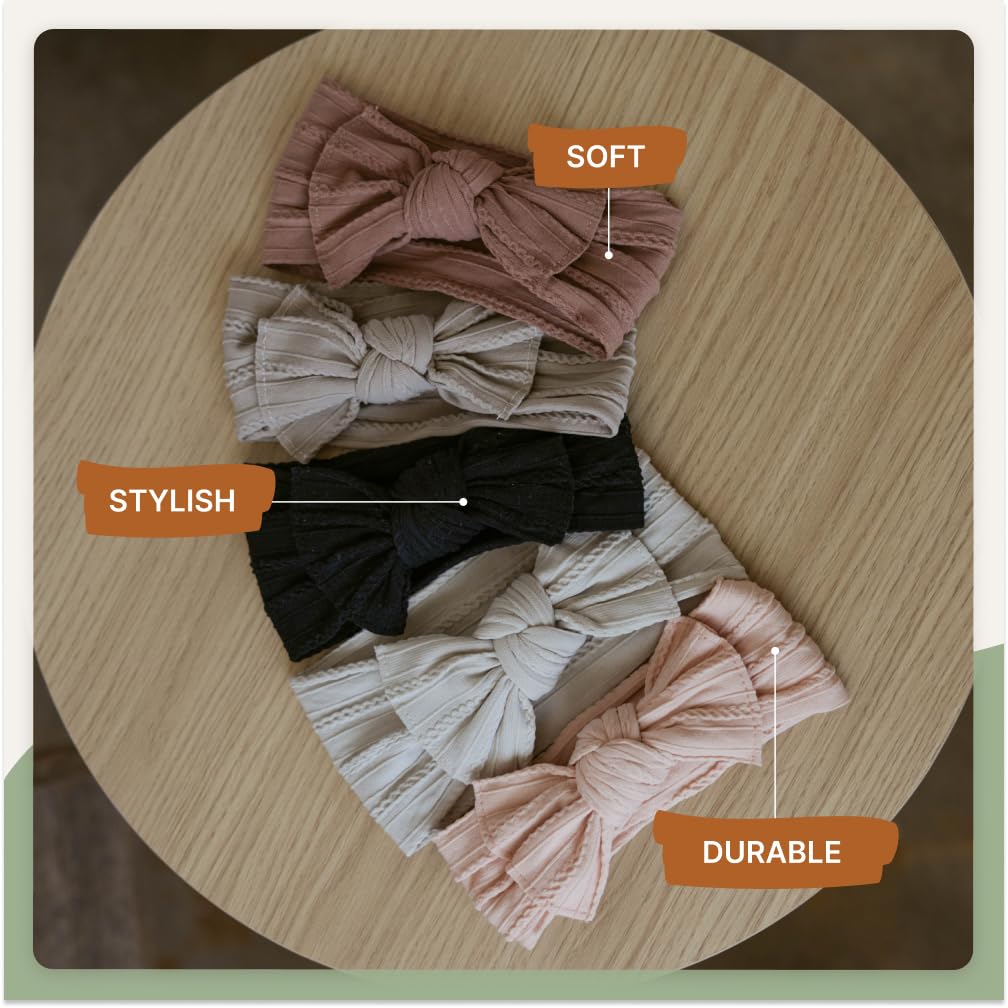 Parker Baby Co. headband on newborn-friendly model demonstrating soft fit.