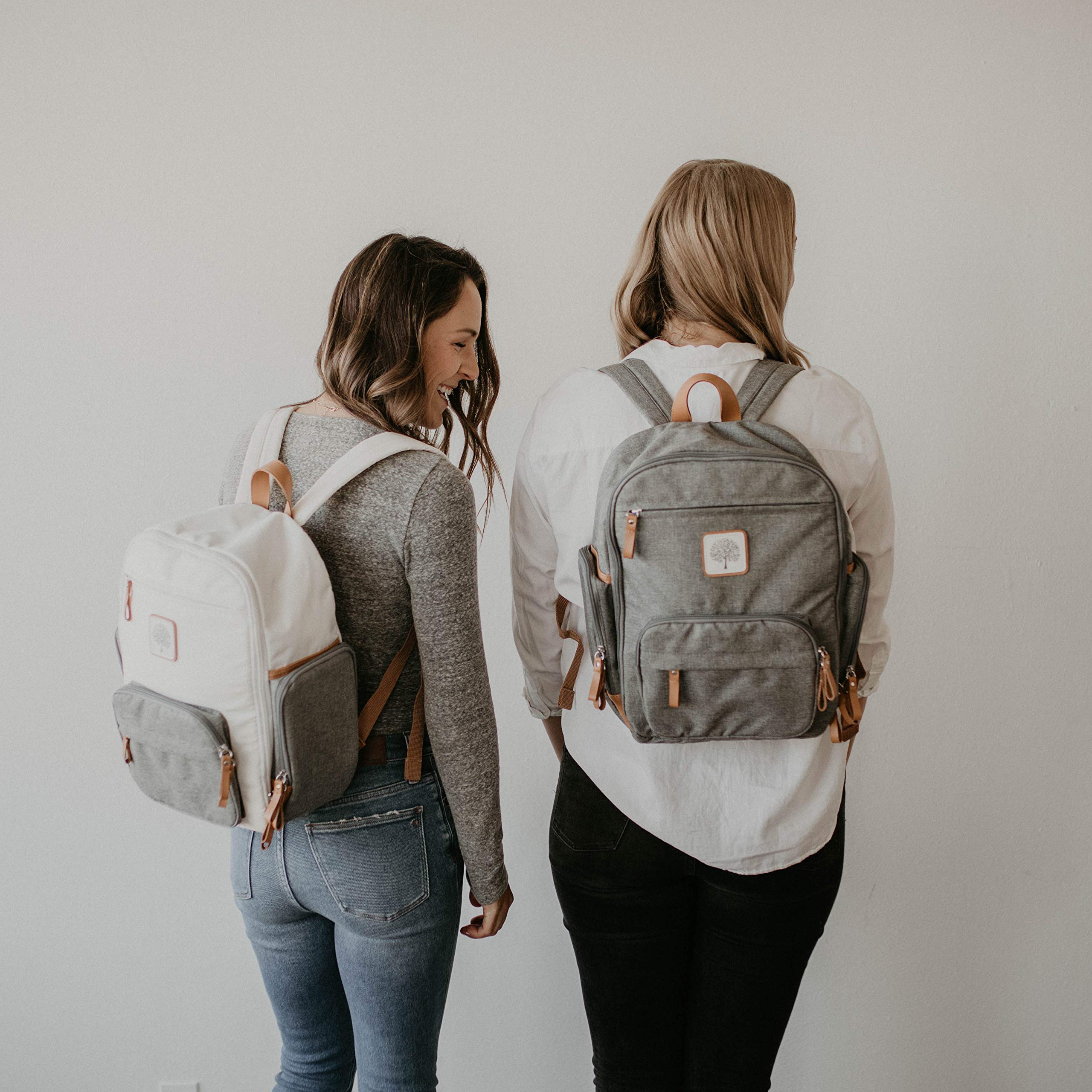Parker Baby Co diaper backpack interior nylon lining protects items during daily use.