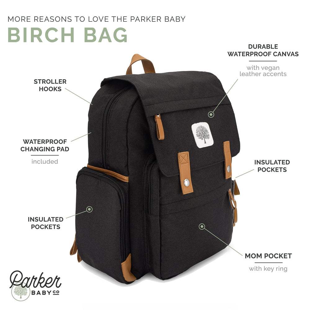 Parker Baby Co. diaper backpack insulated pockets keep bottles at the right temperature