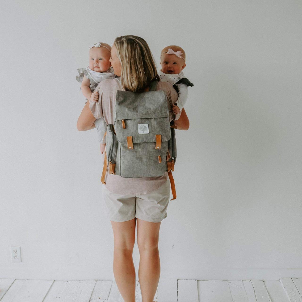 Parker Baby Co. Diaper Backpack interior organized with mesh pockets.