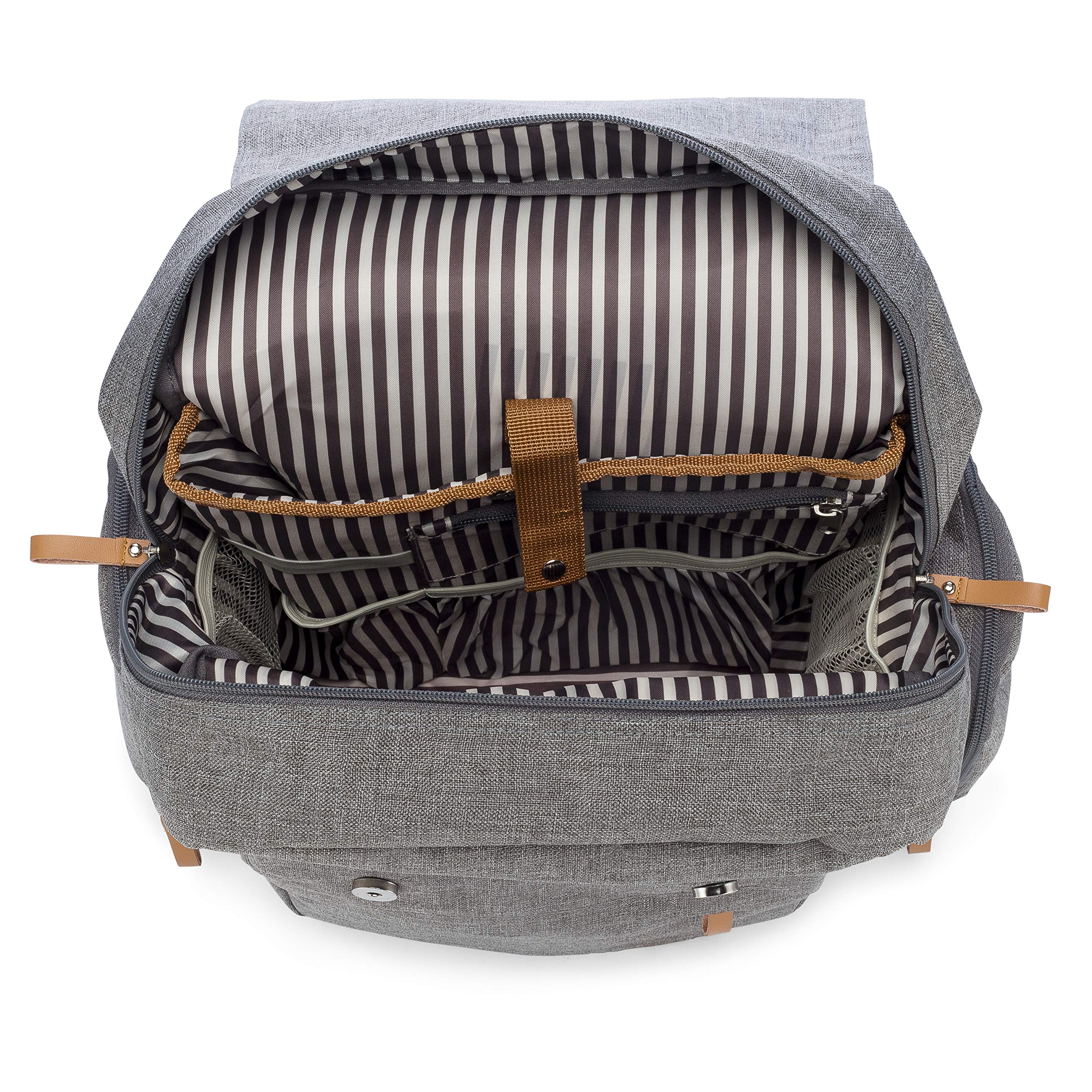 Parker Baby Co. Diaper Backpack Birch Gray fits both mom and dad styles.