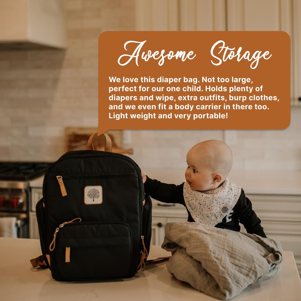 Parker Baby Co. diaper backpack wipeable interior image enables quick wipe-downs after spills.