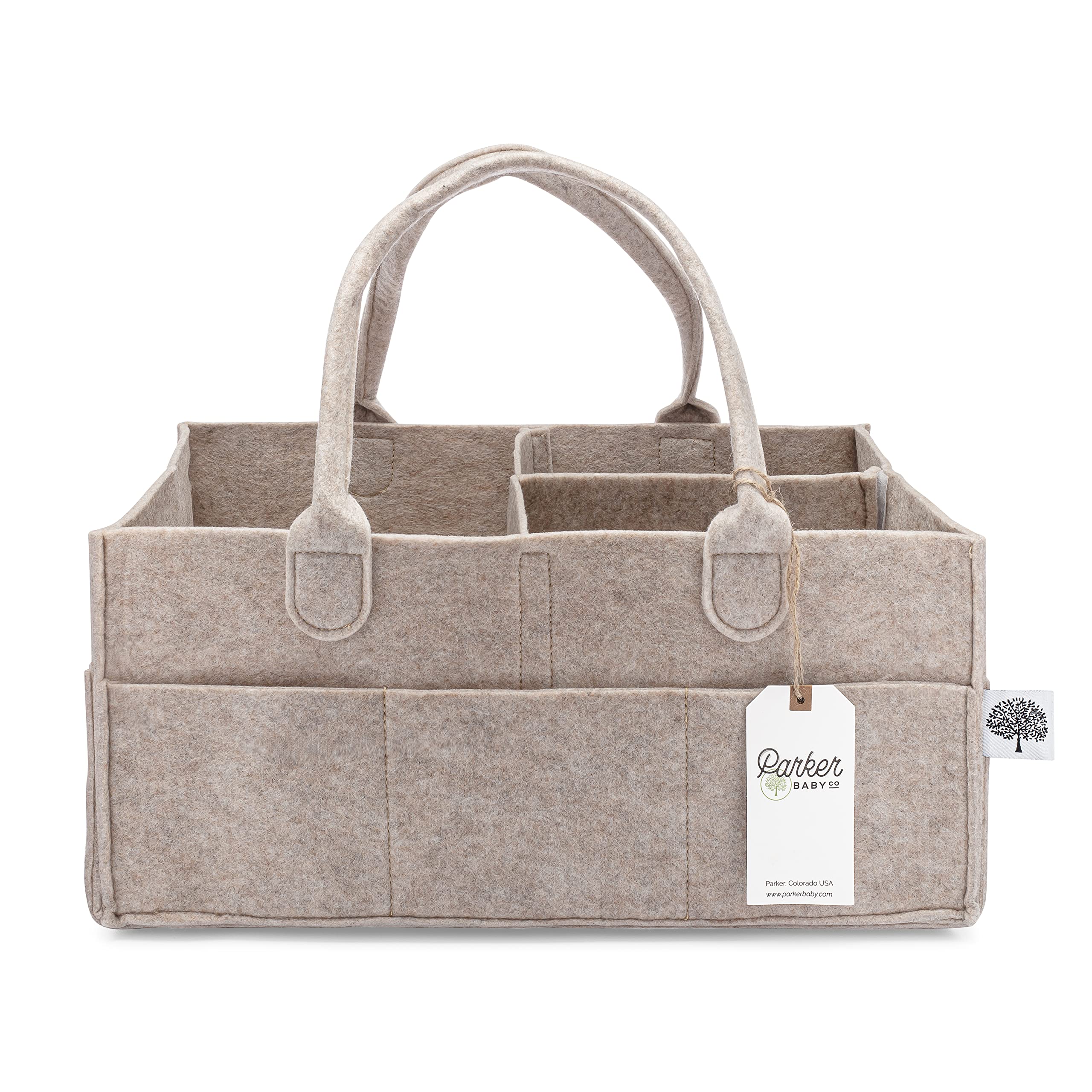 Parker Baby Co. diaper caddy nursery-bin keeps baby essentials organized and within easy reach.