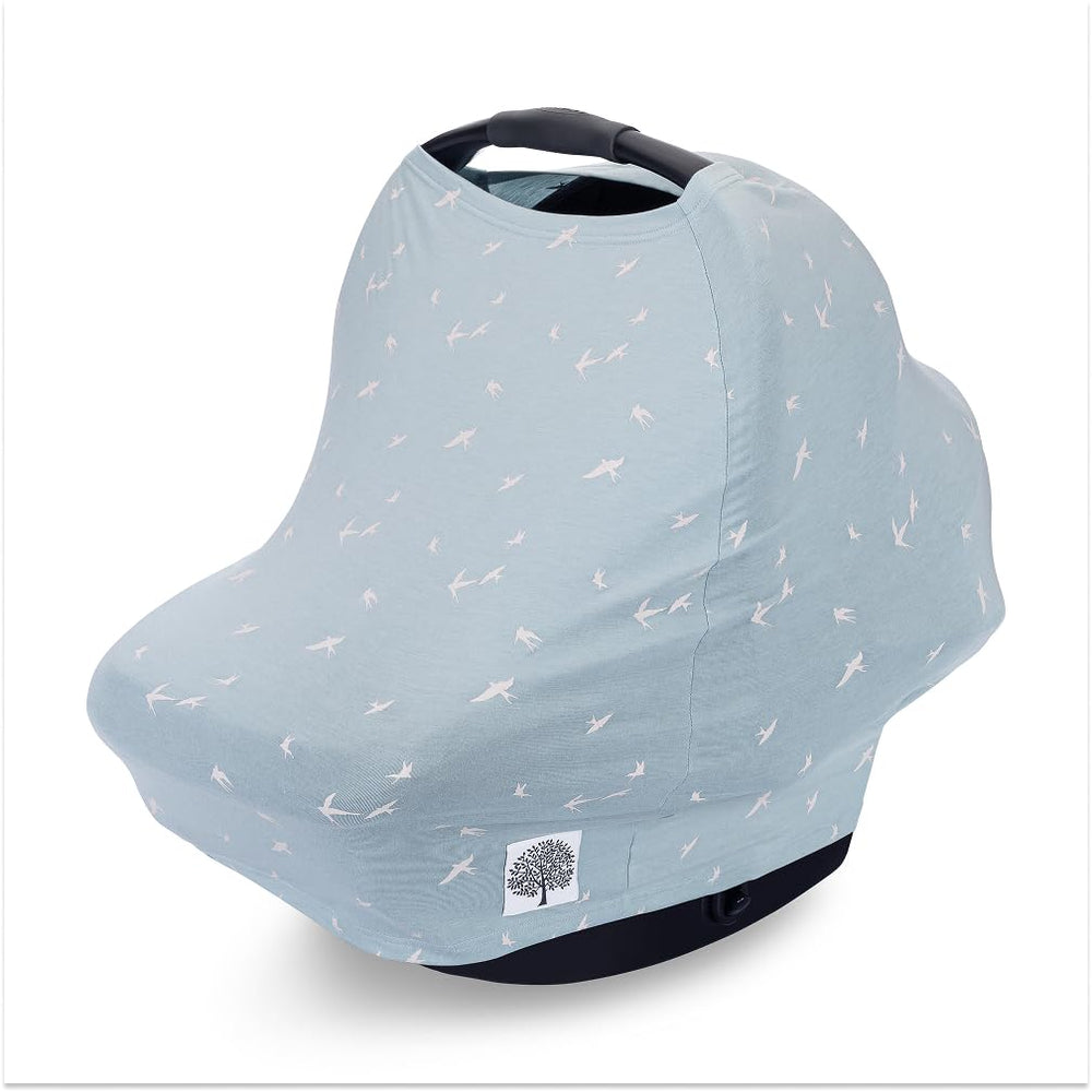 Parker Baby Co. Dove multi-use cover over a car seat delivers flexible, breathable protection.
