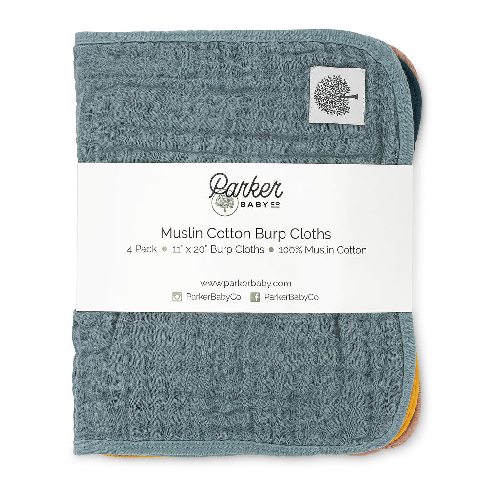 Parker Baby Co large 20x11 burp cloths cover shoulders and outfits efficiently.