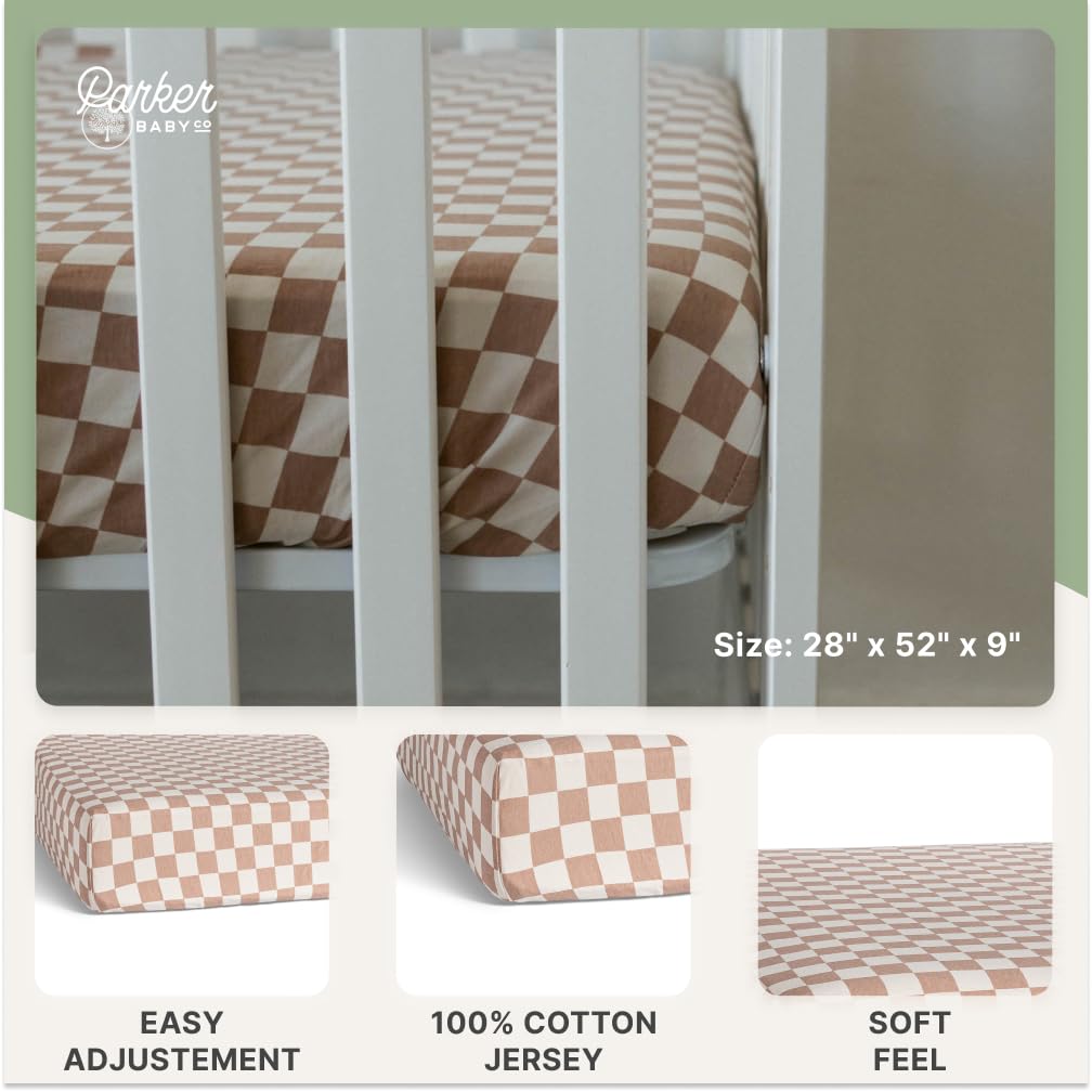 Parker Baby Co fade-resistant crib sheet maintains colors