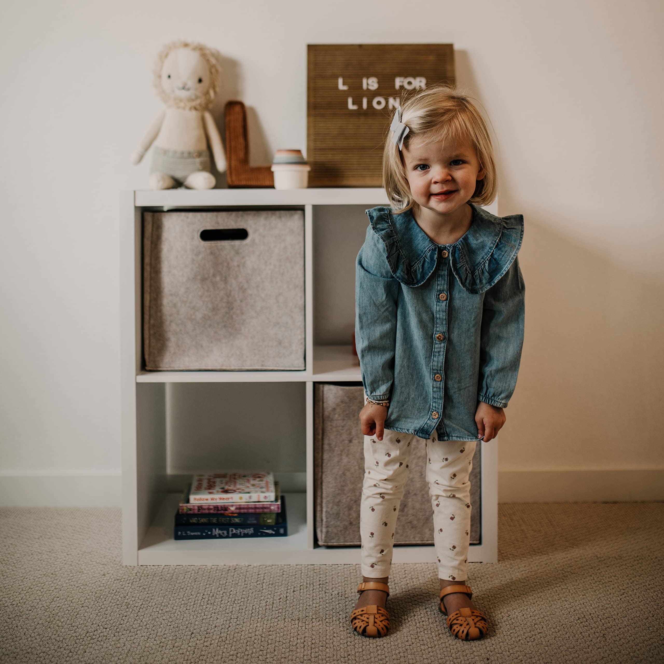 Parker Baby Co. oatmeal felt texture shows soft, durable material for daily use.