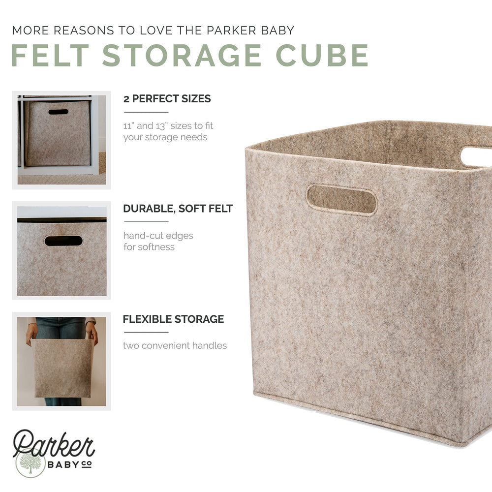 Parker Baby Co. oatmeal cube folded flat for compact seasonal storage.