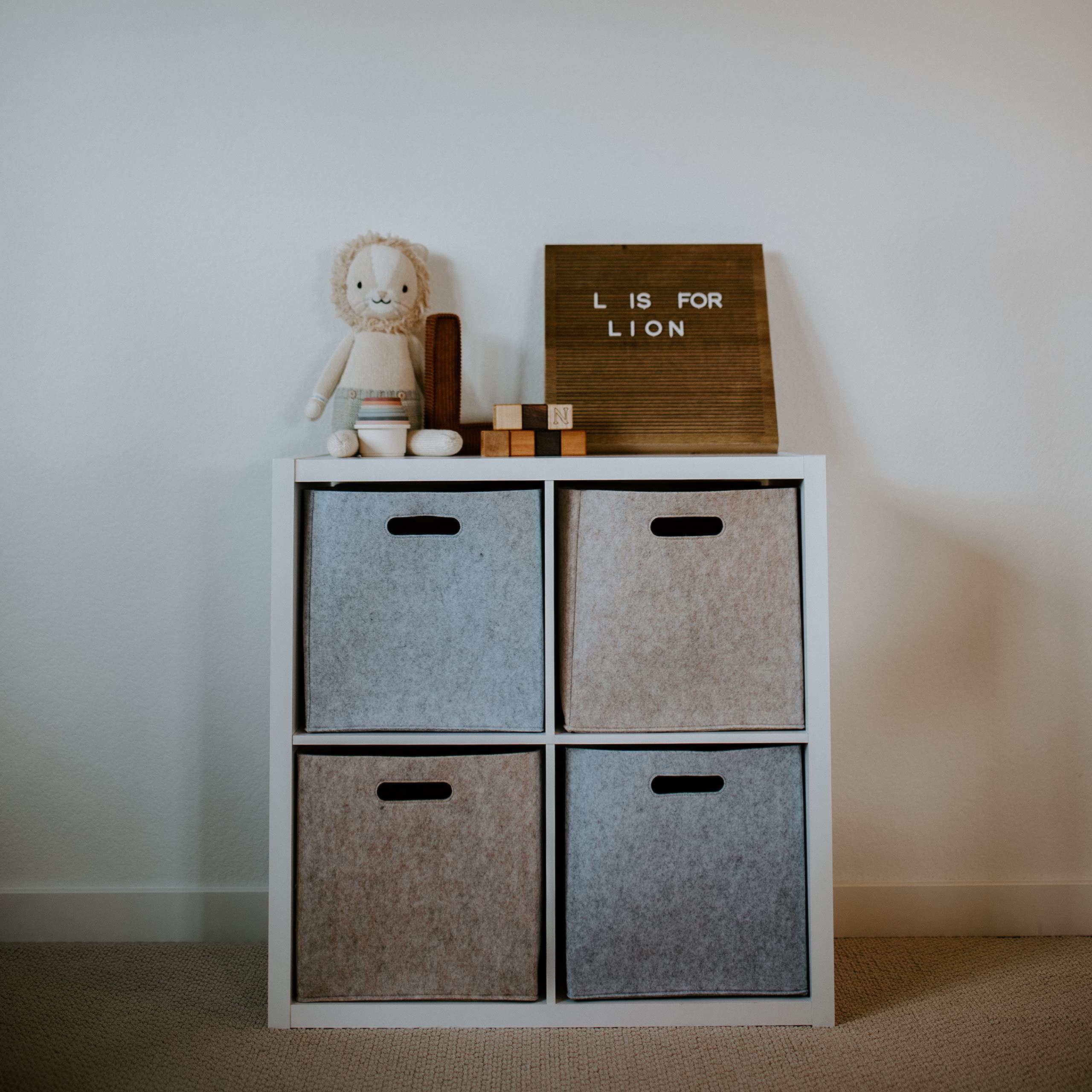 Parker Baby Co. stackable cube demonstrates compact storage when nested.