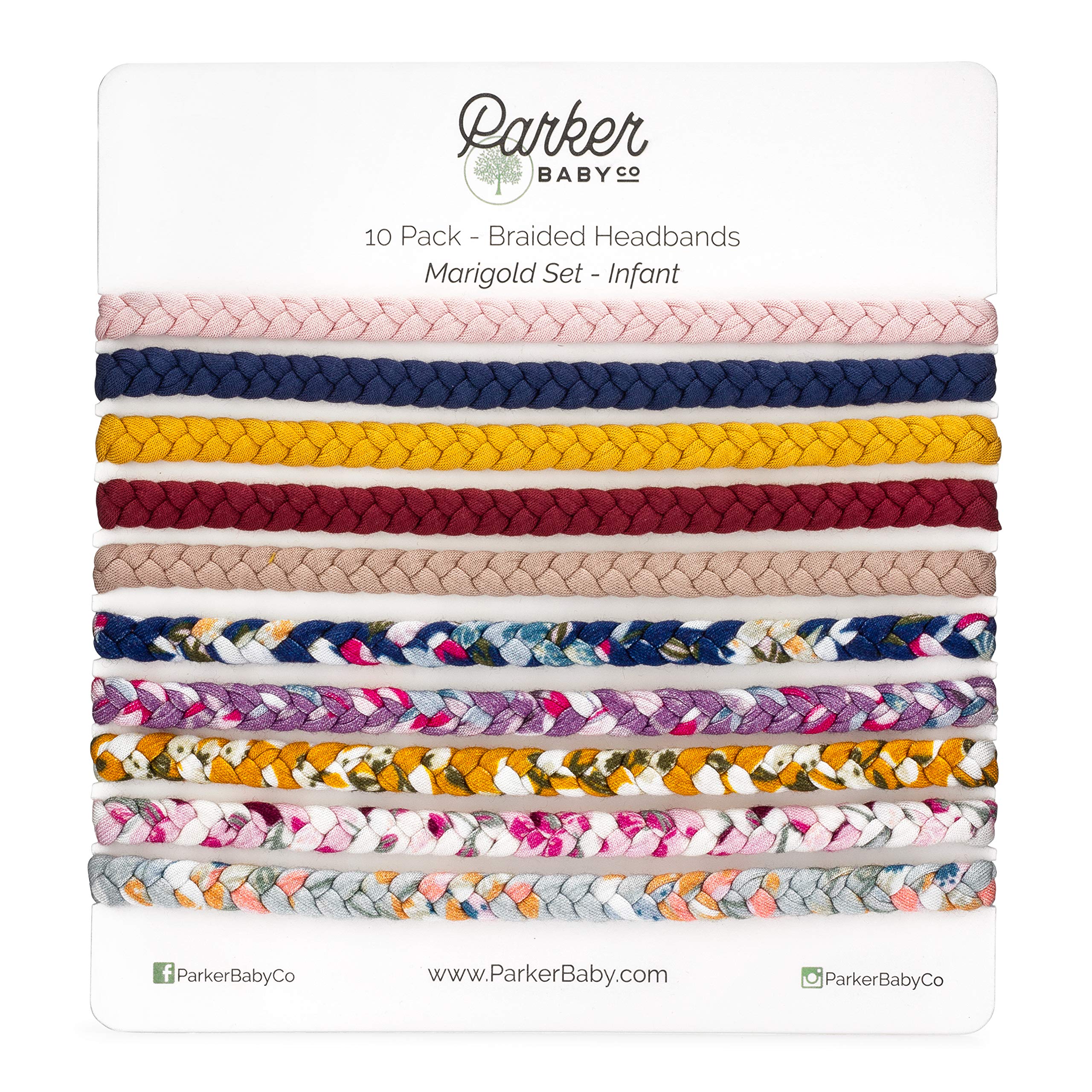 Parker Baby Co. gift-ready headband set positioned for baby registries.