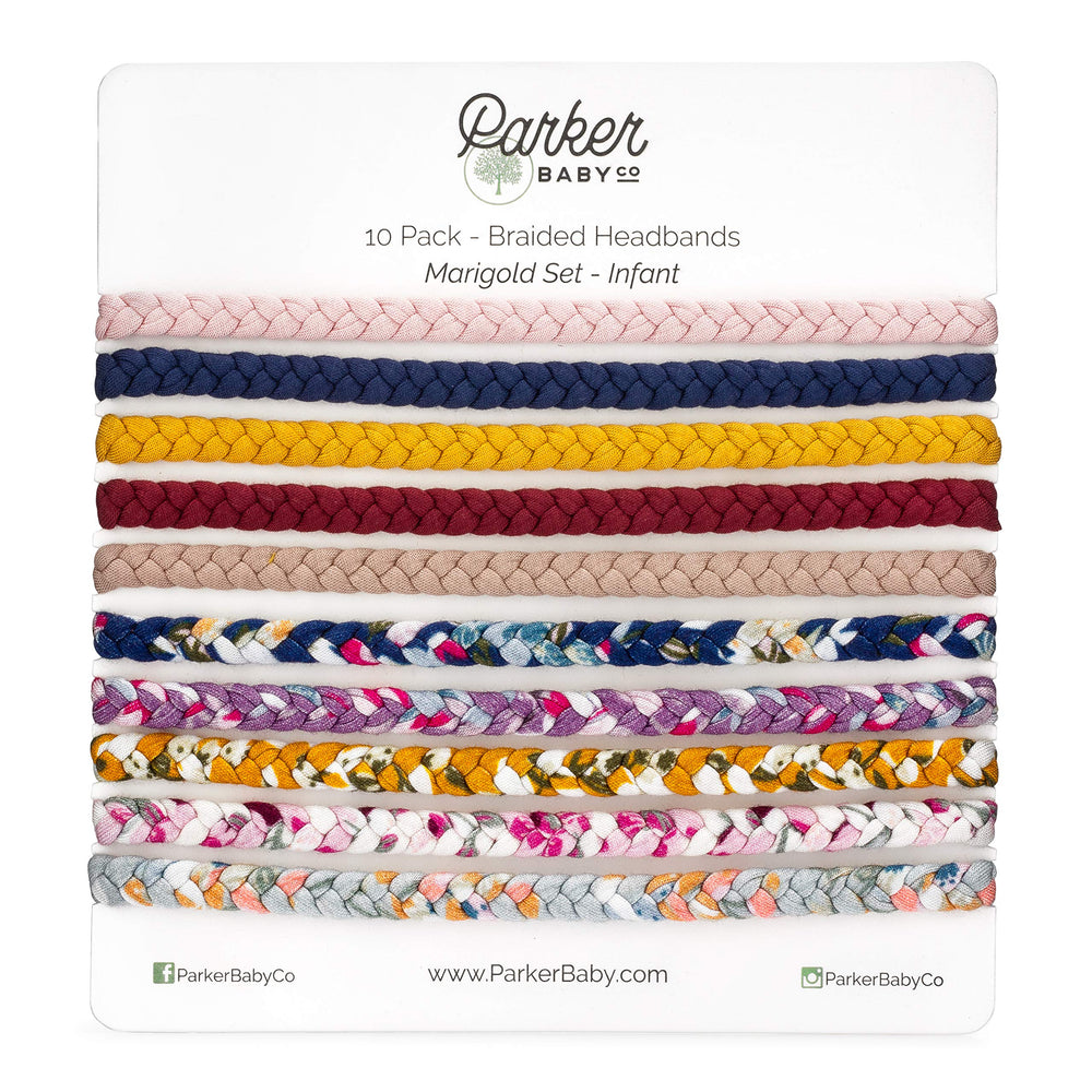 Parker Baby Co. gift-ready headband set positioned for baby registries.