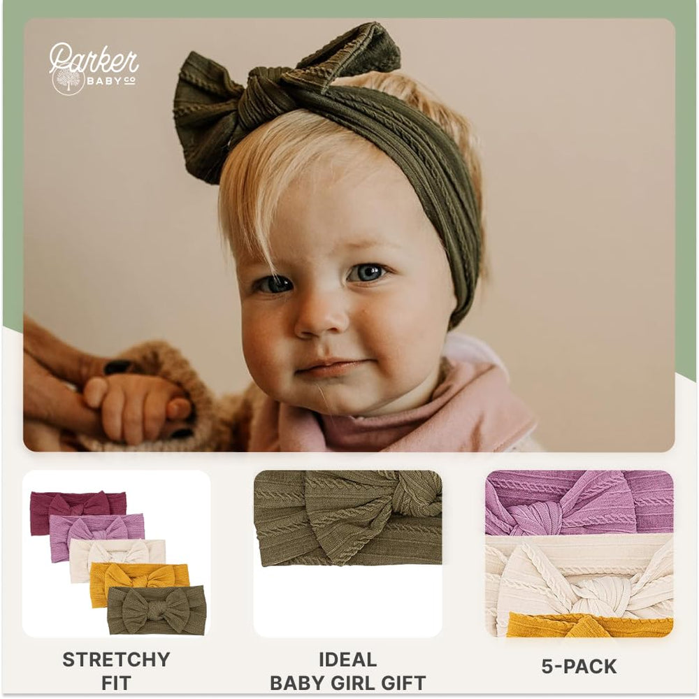 Parker Baby Co. textured knit headband adds delicate visual detail to baby outfits.