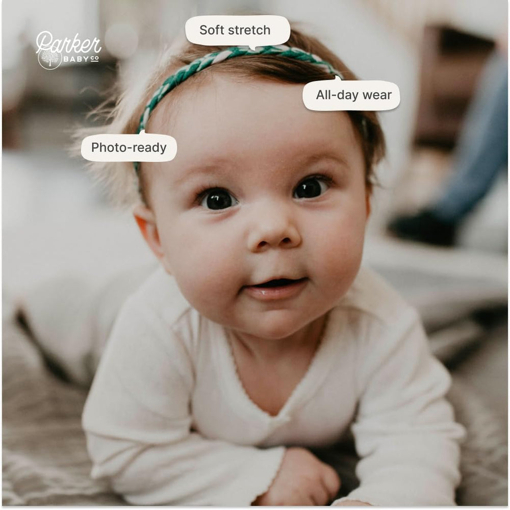 Parker Baby Co. headbands in solid colors offer versatility for daily wear.