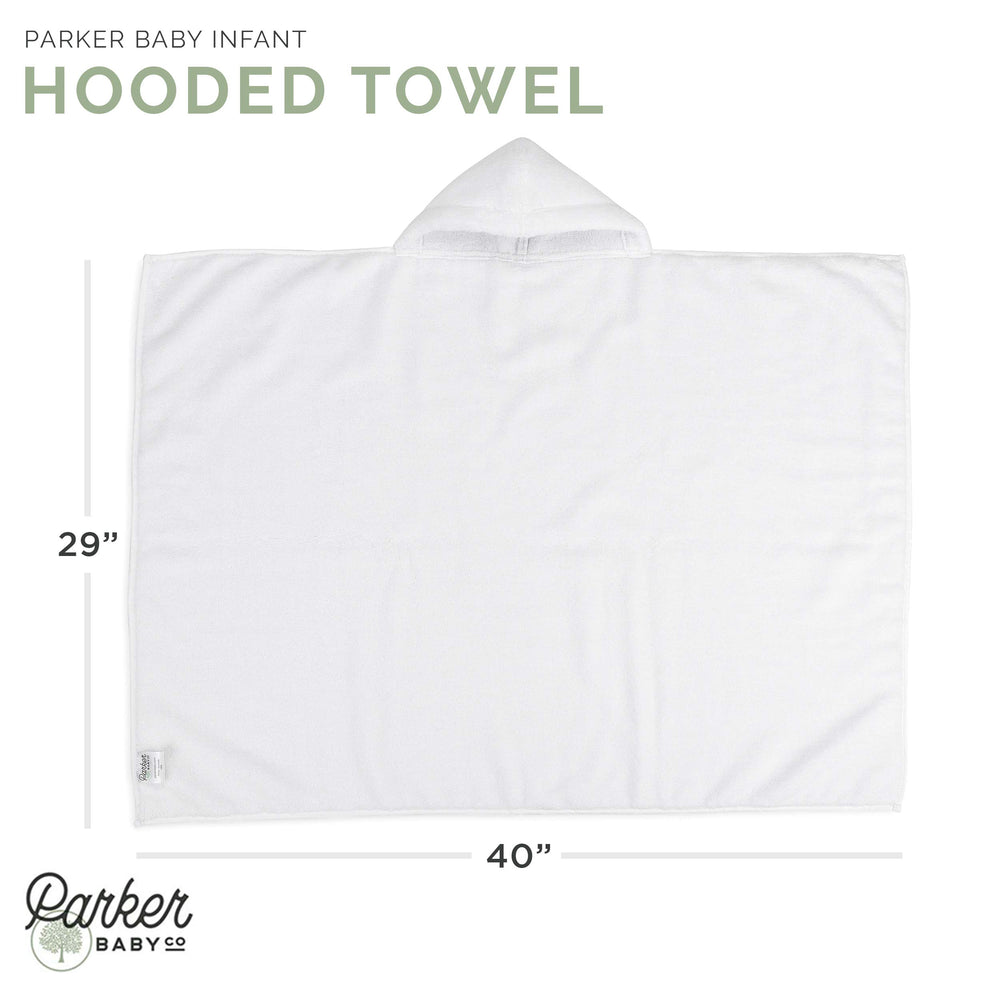 Parker Baby Co hooded towel baby-bath-bundle pairing with Muslin Washcloths motivates complete bath routine.