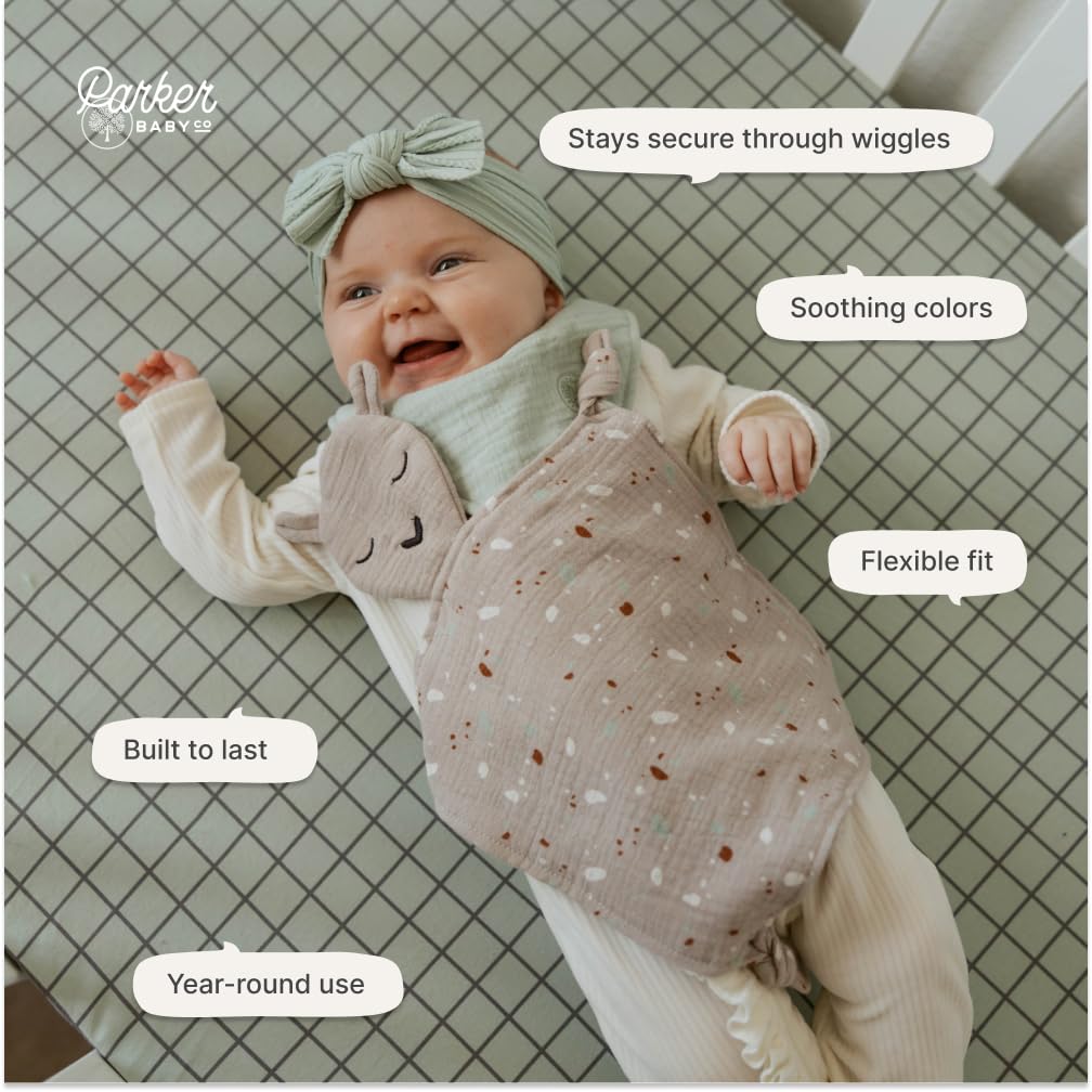 Parker Baby Co. modern patterns blend with nursery decor for stylish sleeping space.