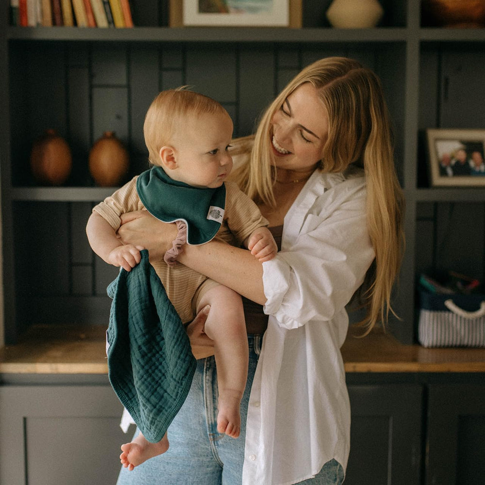 Parker Baby Co burp cloths are multi-use for messes and quick cleanups.
