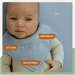 Parker Baby Co muslin bandana bibs four-pack colors for easy mix-and-match outfits.