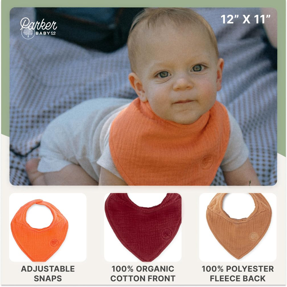 Parker Baby Co bib remains soft after washing with fade-resistant color