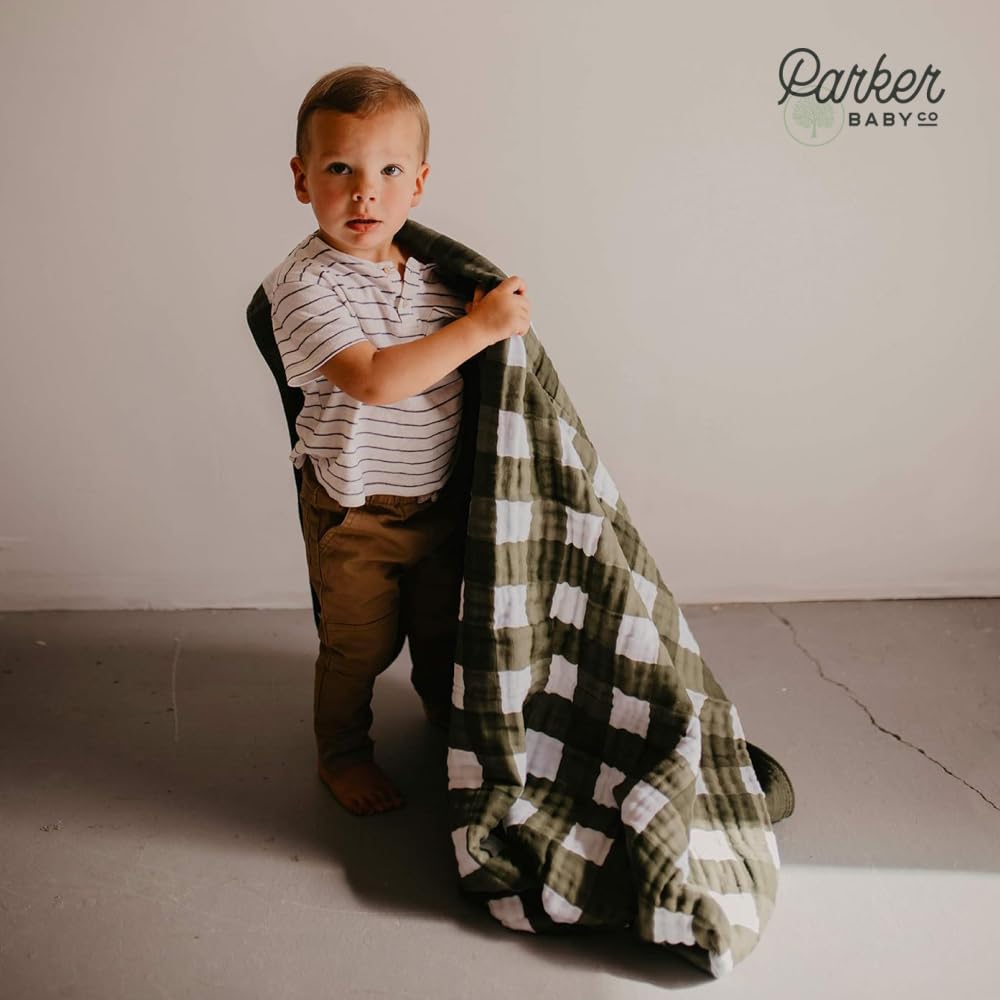 Parker Baby Co muslin blanket tummy-time play mat ready for floor adventures