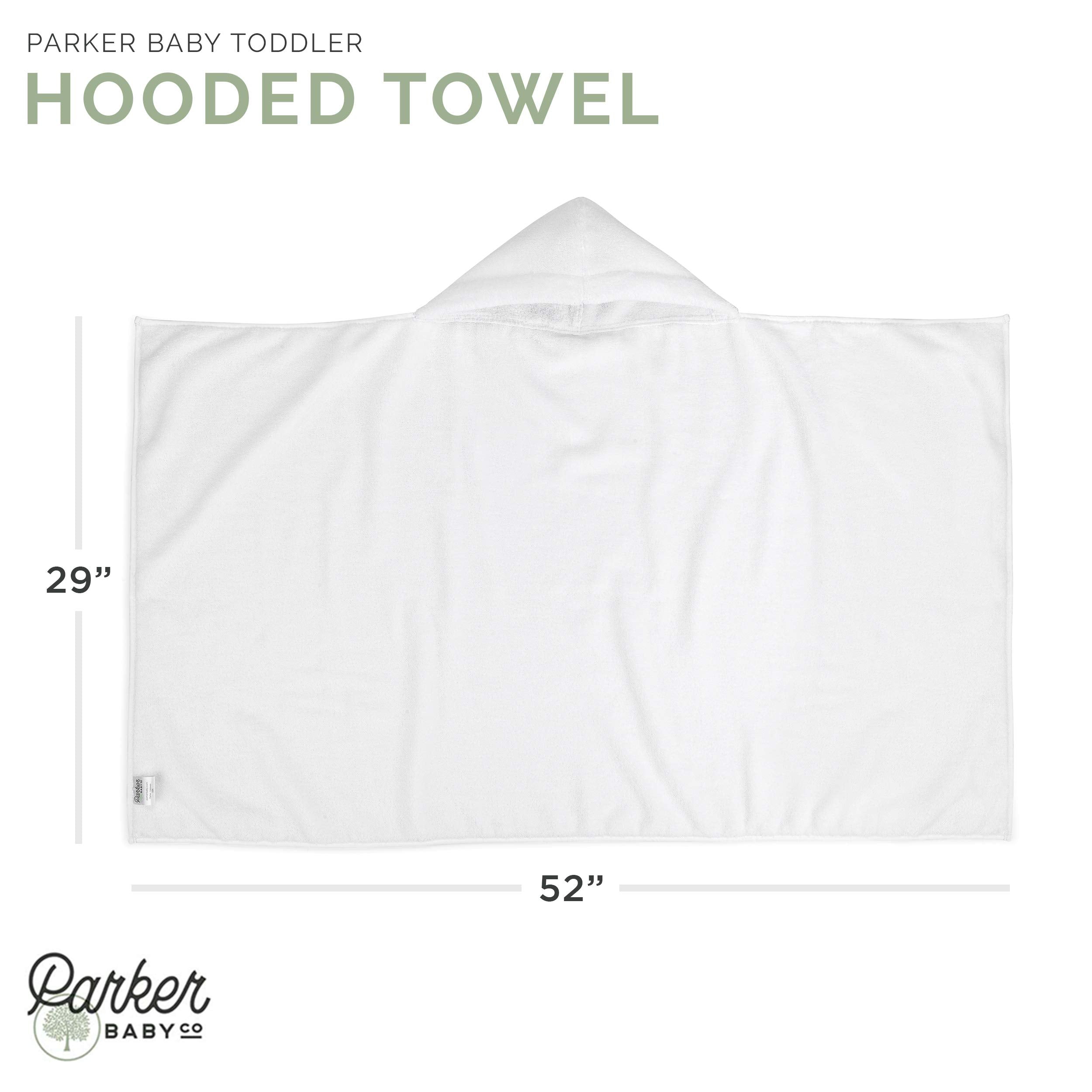 Parker Baby Co. hooded towel folded neatly shows easy storage and display