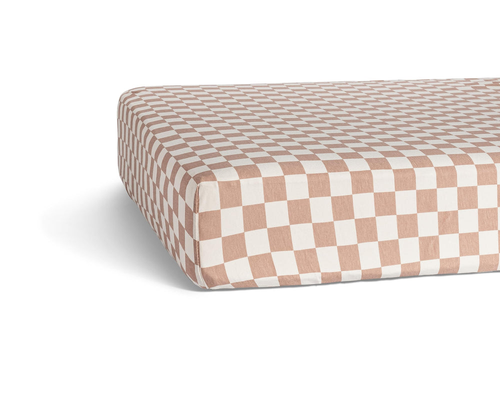 Parker Baby Co soft jersey crib sheet closeup highlighting ultra-soft fabric