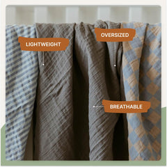Parker Baby Co. Stormy swaddle blanket pack 3 highlights large 47x47 inch size for easy wrapping.