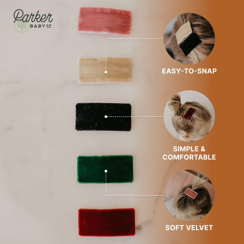 Parker Baby Co velvet snap barrette color-pack provides versatile options