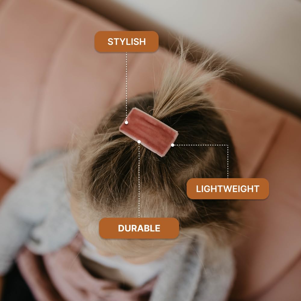 Parker Baby Co velvet snap barrette secure fit for active play