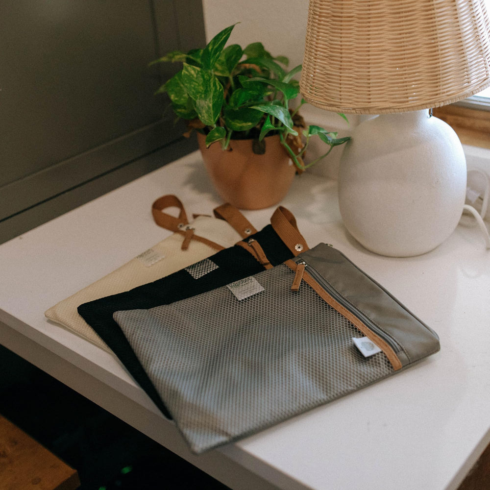 Parker Baby Co Wet Dry Bag coordinates with Birch Bag for a coordinated look