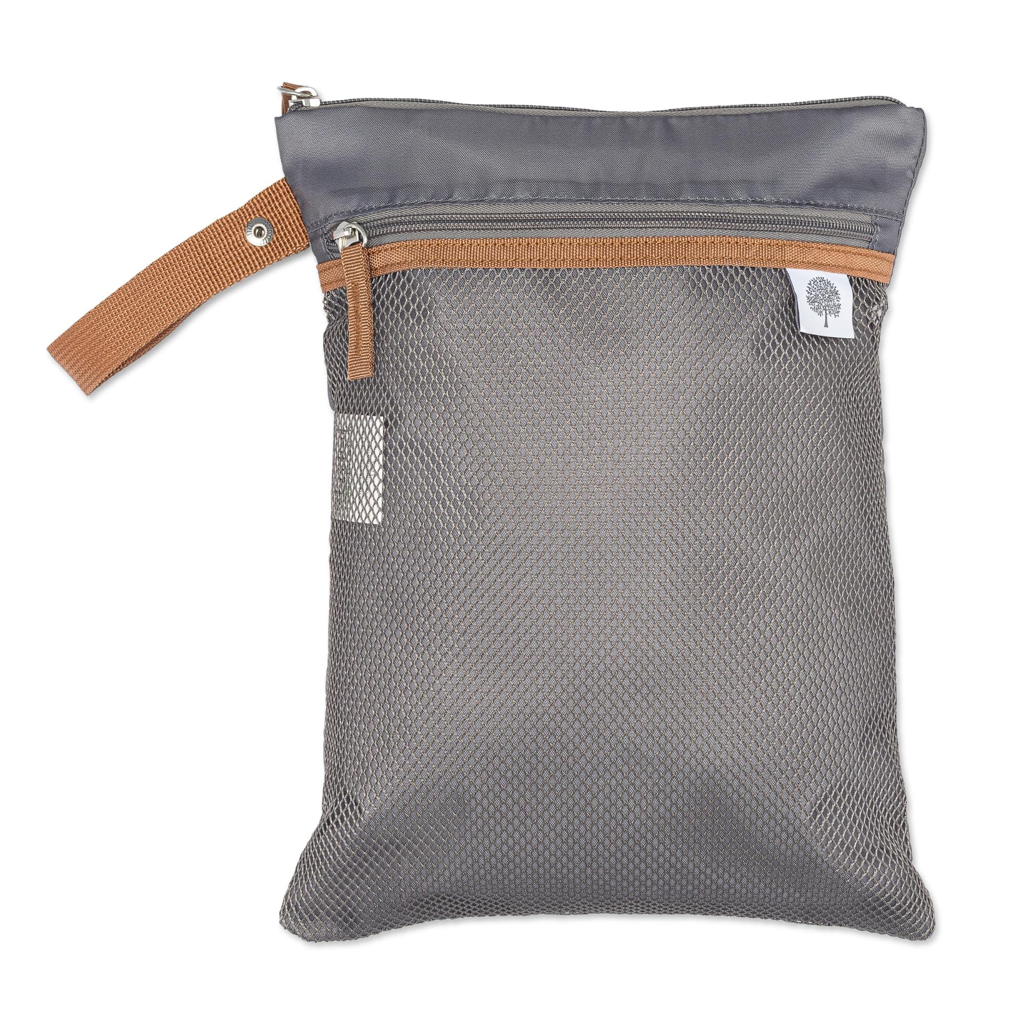 Parker Baby Co Wet Dry Bag gray-front helps keep diapers organized on the go