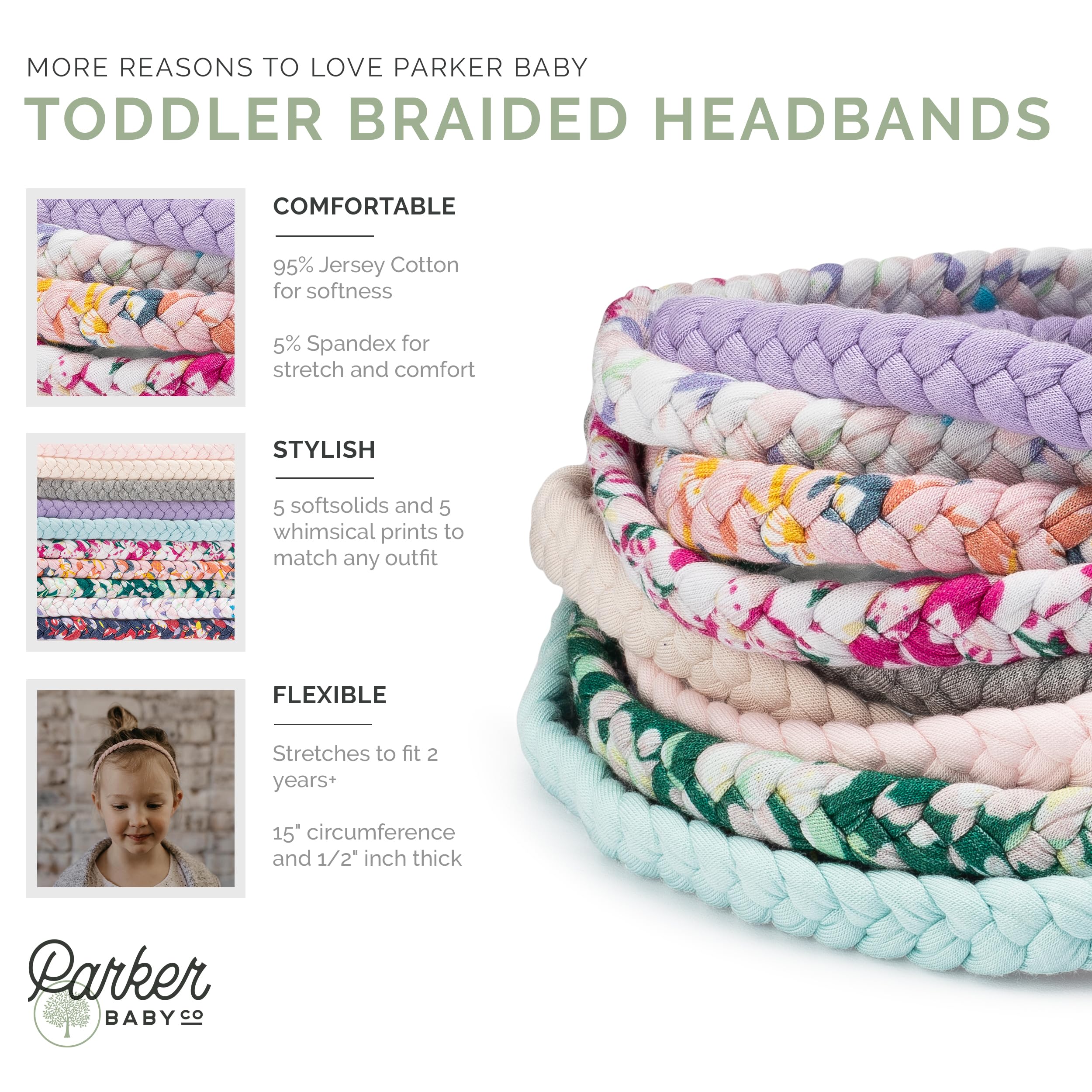 Parker Baby Co. Wildflower headband gift ready packaging devoted gift for birthdays or holidays.