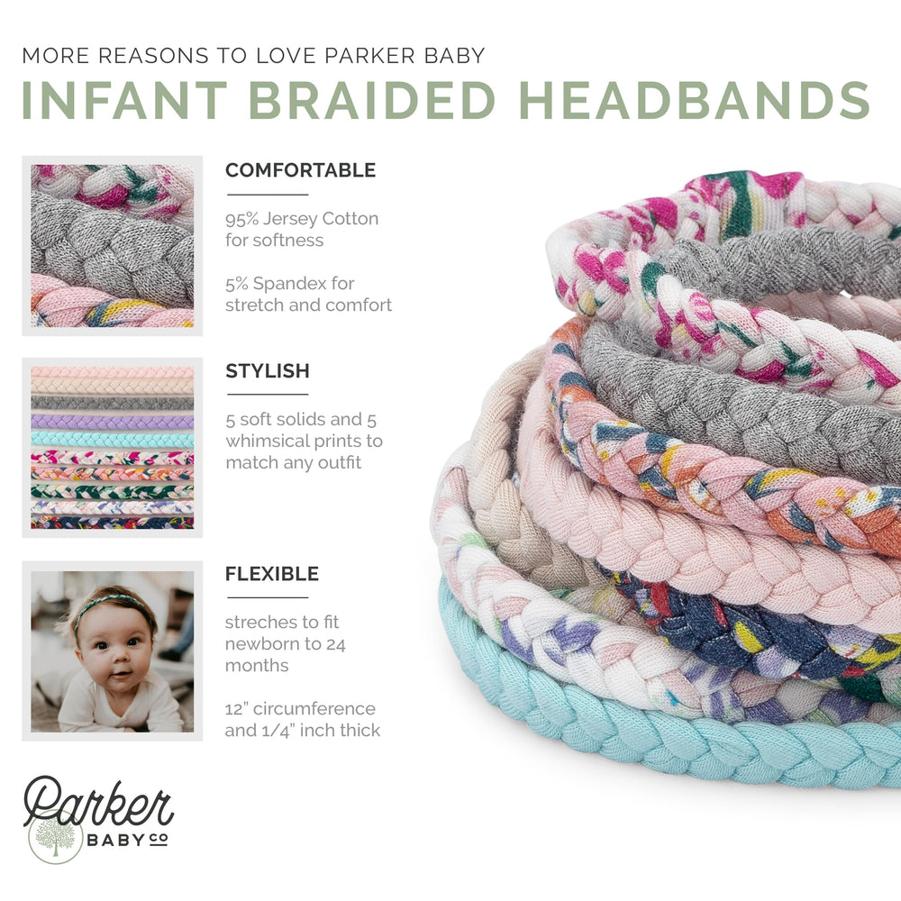 Parker Baby Co. Wildflower headbands fit up to 24 months for growing toddlers.
