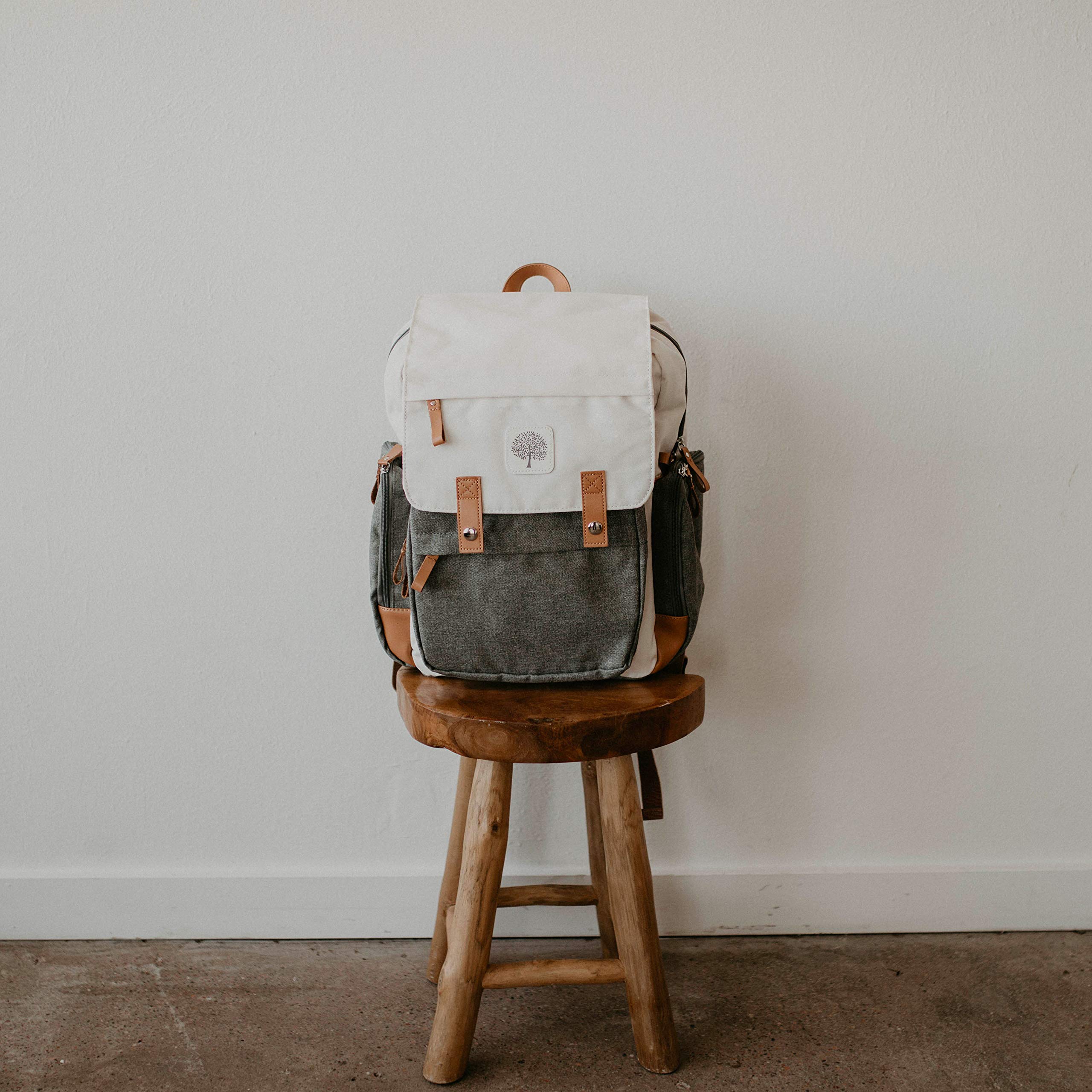 Parker Baby Diaper Backpack Birch Bag changing pad pocket with wipe-clean surface.