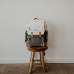 Parker Baby Diaper Backpack Birch Bag changing pad pocket with wipe-clean surface.