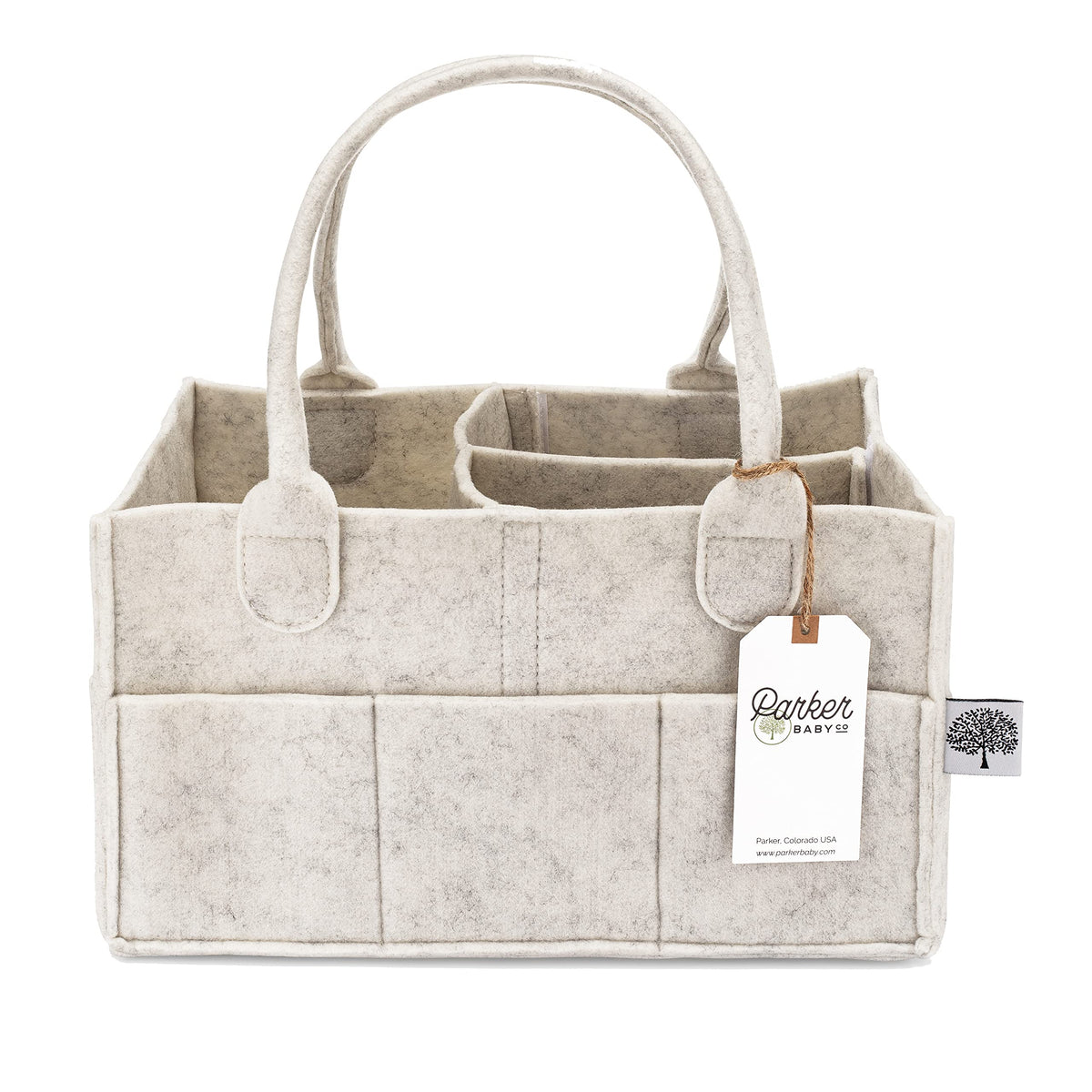 Parker Baby Diaper Caddy front view highlighting easy nursery storage.