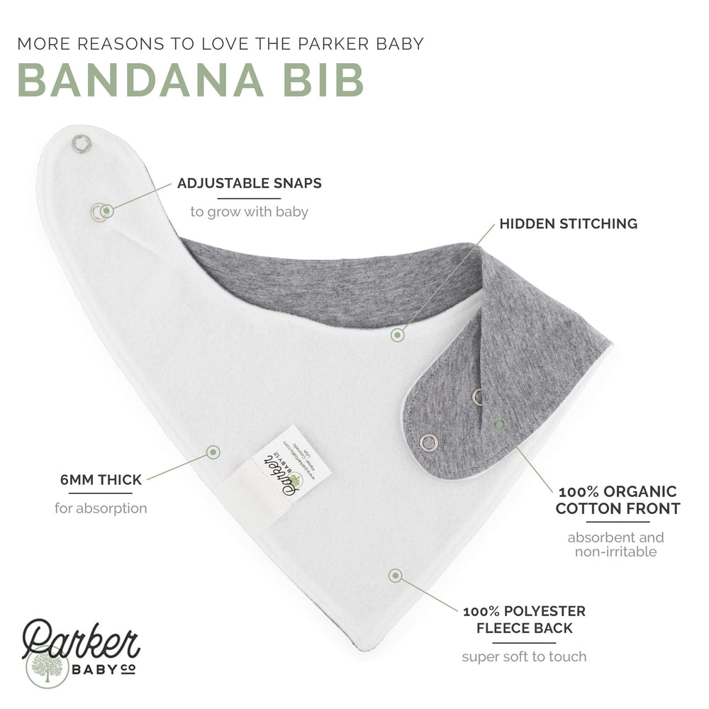 Parker Baby Estes Set baby wearing bib during meals to catch drool