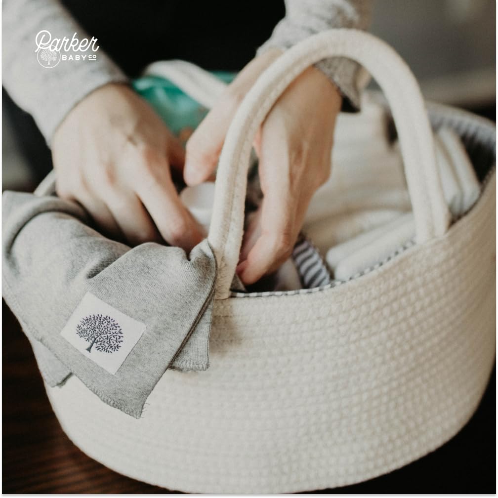 Parker Baby Rope Diaper Caddy makes a thoughtful baby shower gift.