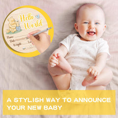Parrihy Winnie birth sign at baby showers as charming announcement prop.