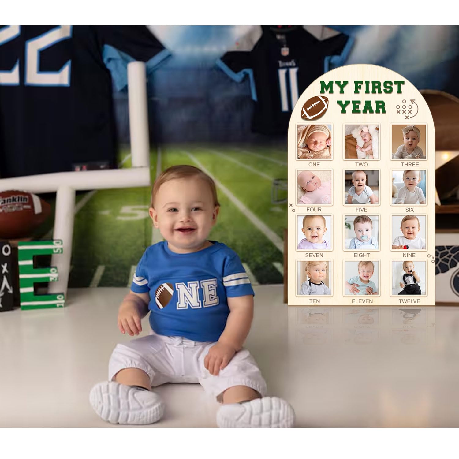 Partico My First Year Photo Board packaged as a baby shower gift idea