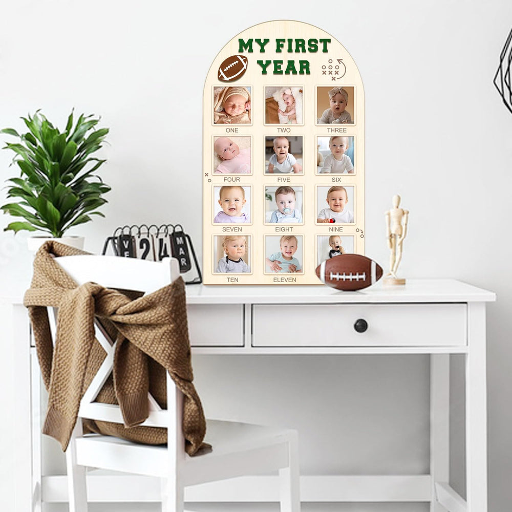 Partico milestone board displayed on wall in nursery setting