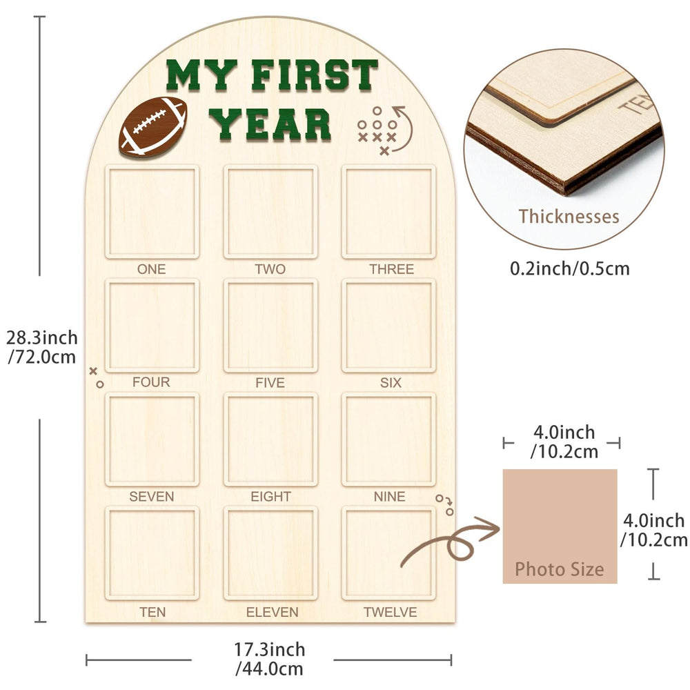 Partico milestone board month grid close-up with 4x4 photo slots