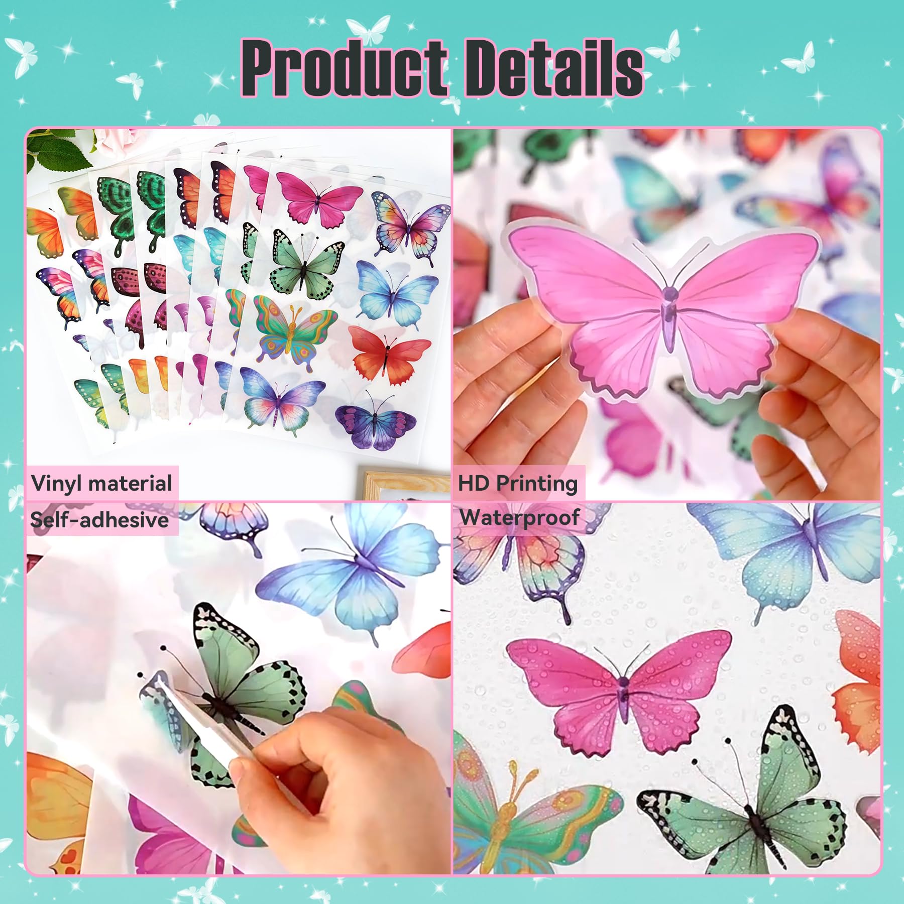 PartyGarden butterfly wall stickers durable vinyl for long-lasting color