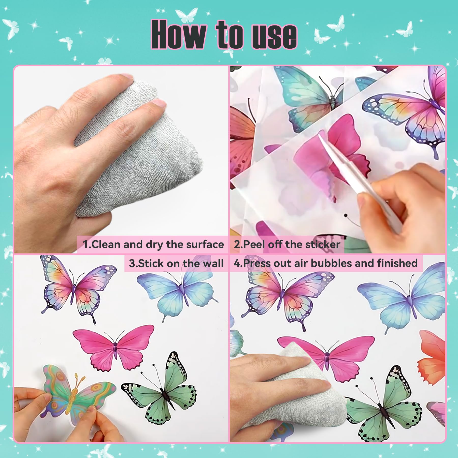PartyGarden butterfly wall stickers girl-room decor ideas for nurseries