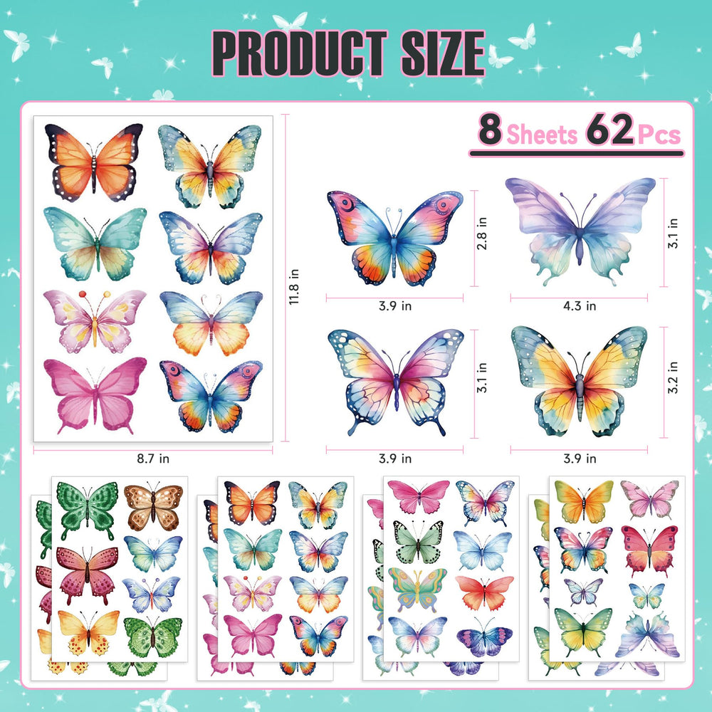 PartyGarden butterfly wall stickers on-wall close-up demonstrating glossy finish