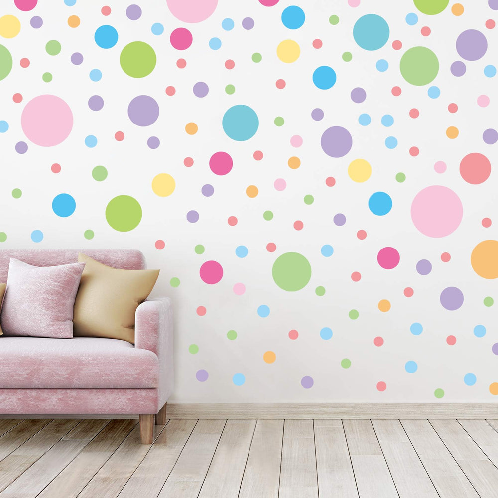 Partygarden colored polka dots pack-collection for quick playful room updates.