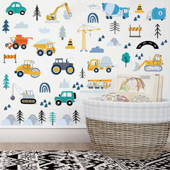 Partygarden Construction Excavator wall stickers add color for engaging room decor