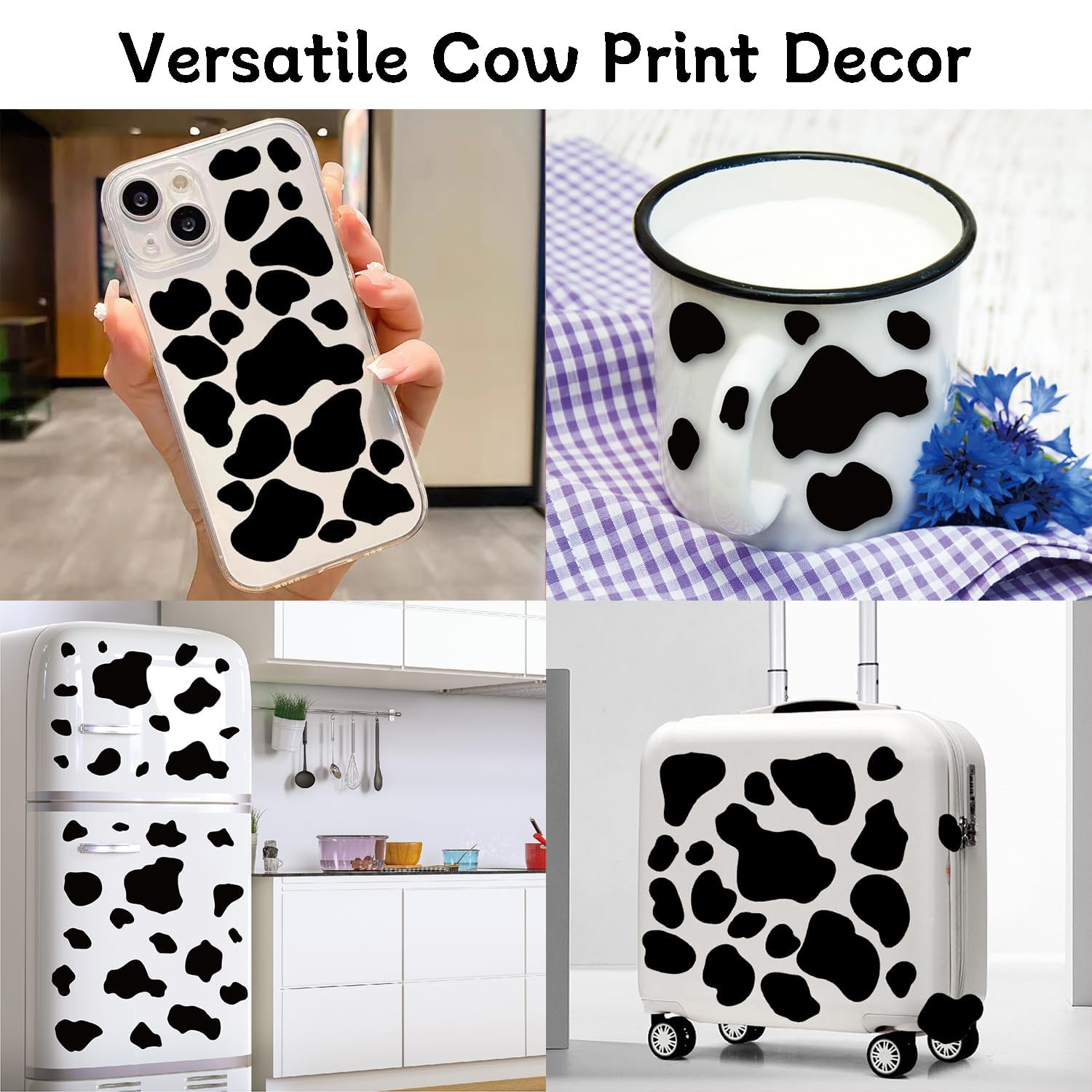 PartyGarden cow decals on bathroom mirror for playful, residue-free decor