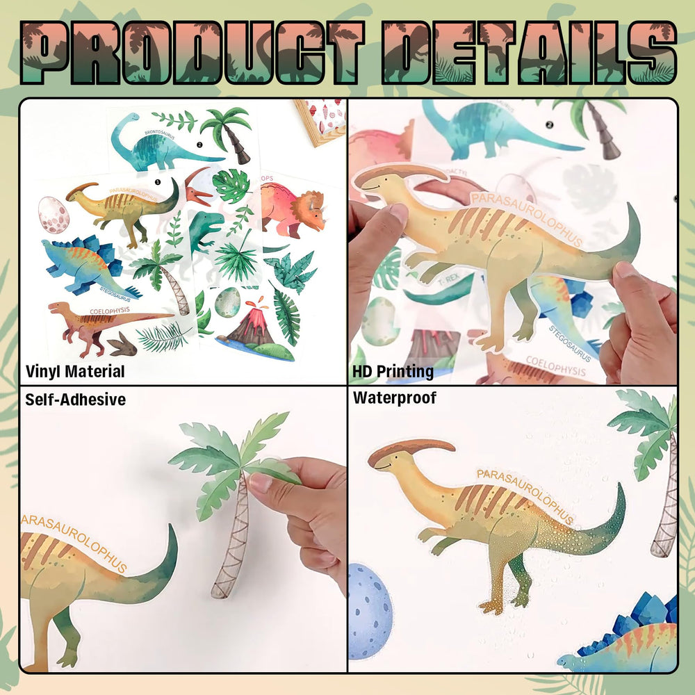 PartyGarden dino palm tree wall art blends adventure with tropical charm
