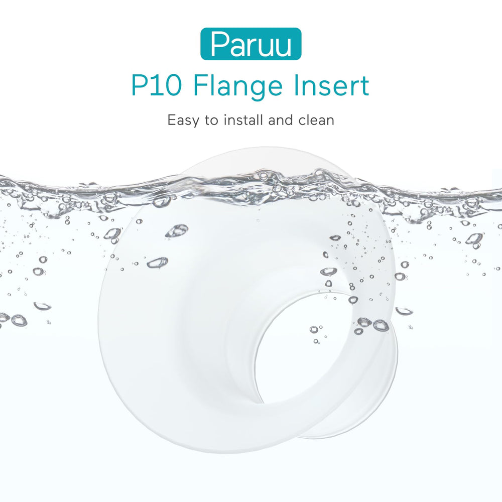 Paruu P10 flange insert 24mm detail, size tuned for comfortable pumping fit.